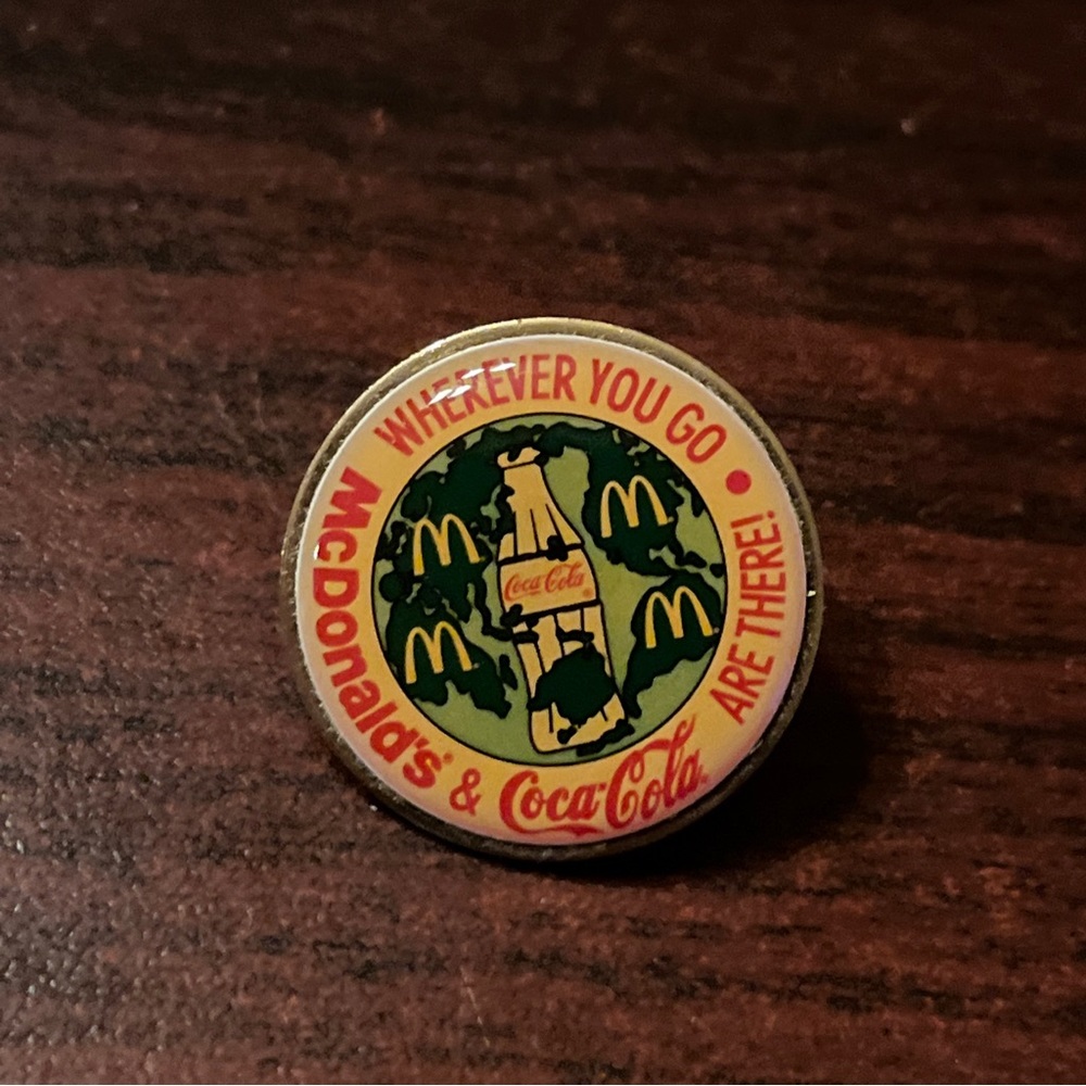 Vintage Coca-Cola Coke McDonald's "Wherever You Go" Lapel‎ Hat Pin